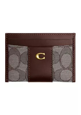COACH Women's Essential Card Case in Signature Jacquard | Belk