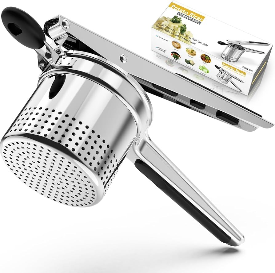 Potato Ricer, Large 15 oz Potato Masher Make Fluffy Mashed Potatoes With Extra Hole, Heavy Duty P... | Amazon (US)