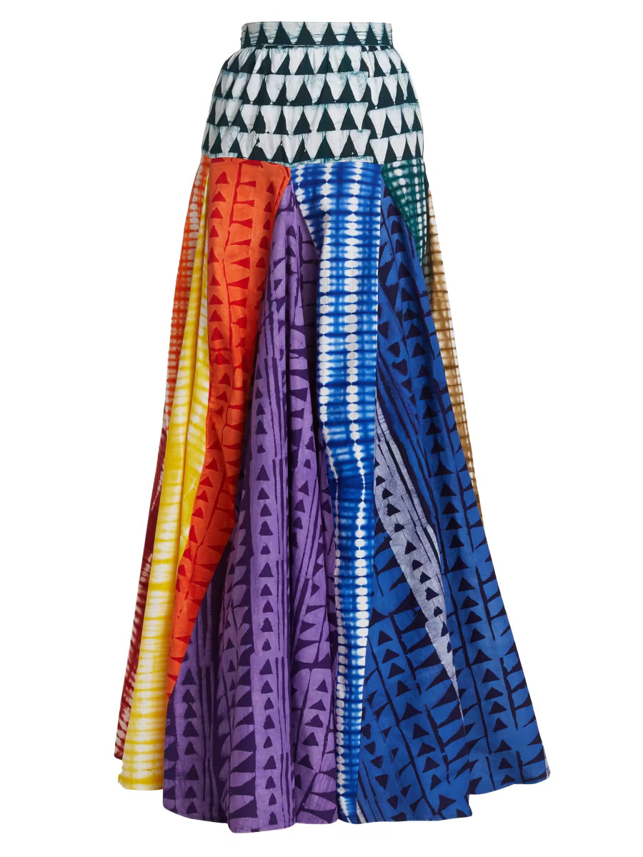 Alicia Pleated Mixed-Print Maxi Skirt | Saks Fifth Avenue