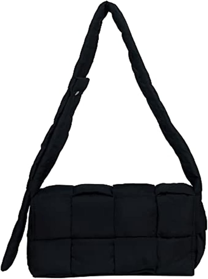 Amazon.com: Cotton Padded Cassette Crossbody Bag Puffer Woven Shoulder Bag Puffy Down Knitting Ha... | Amazon (US)