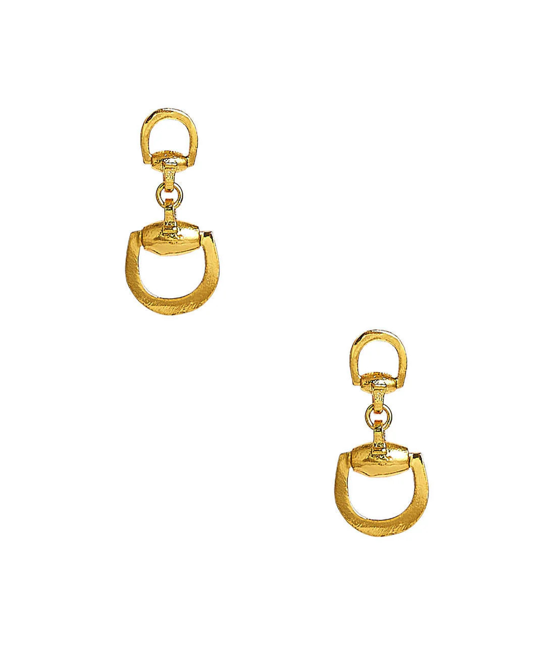 Mini Gold Brass Horsebit Dangle Earring | Lisi Lerch | Lisi Lerch Inc