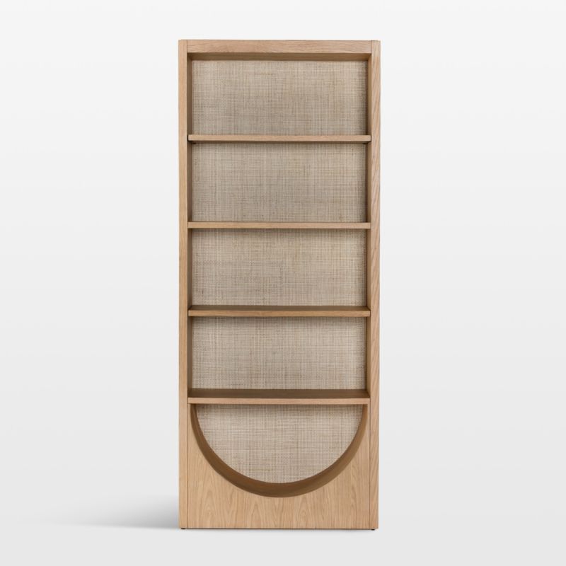 Higgins Honey Oak Wood Bookcase with Shelves | Crate & Barrel | Crate & Barrel