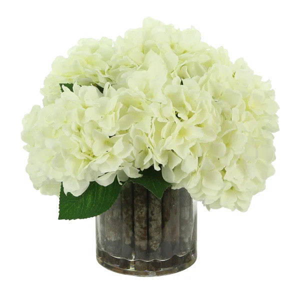 Hydrangea Floral Arrangement in Vase | Wayfair North America