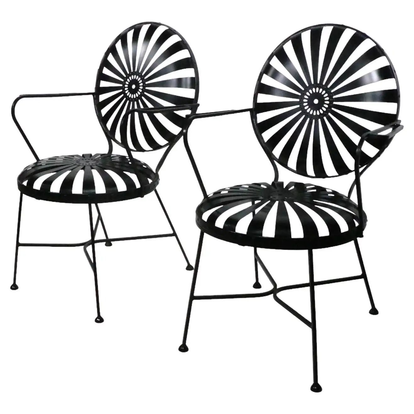 Pair Mid Century Spring Chairs by Troy Sunshade After Francois Carre C 1940/1950 | 1stDibs