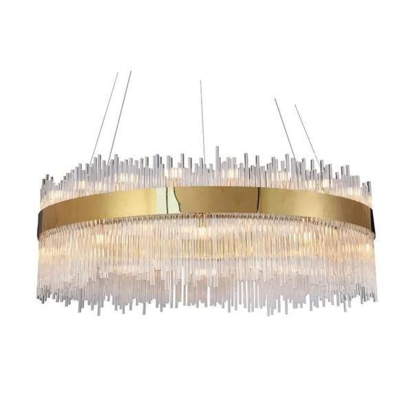 Gold Stainless Steel Chandelier with Clear Glass Rods | Bed Bath & Beyond