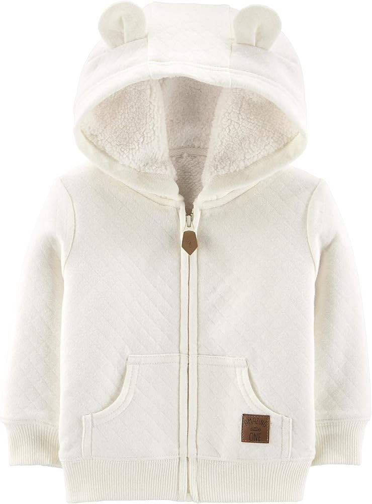 Simple Joys by Carter's Unisex Babies' Hooded Sweater Jacket with Sherpa Lining | Amazon (US)