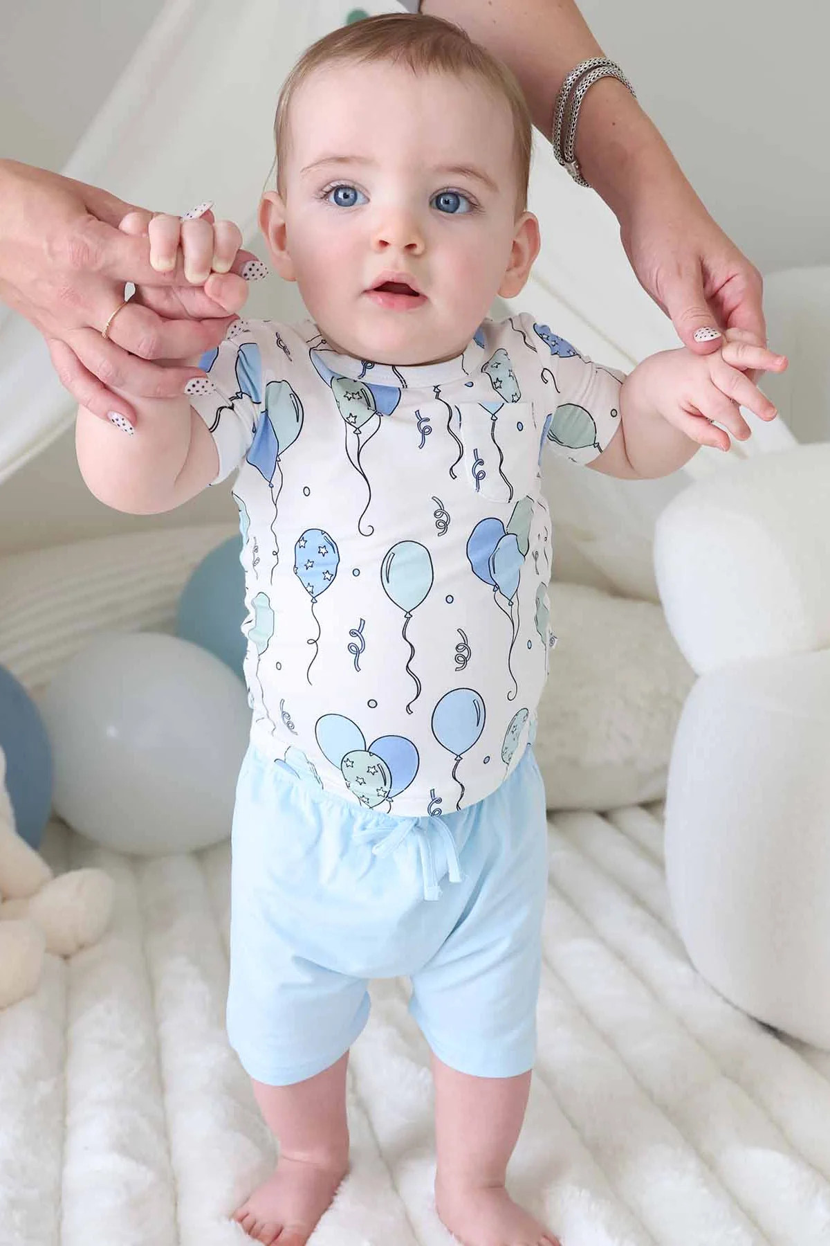 Party Time Two Piece Pocket Short Set | Blue | Caden Lane