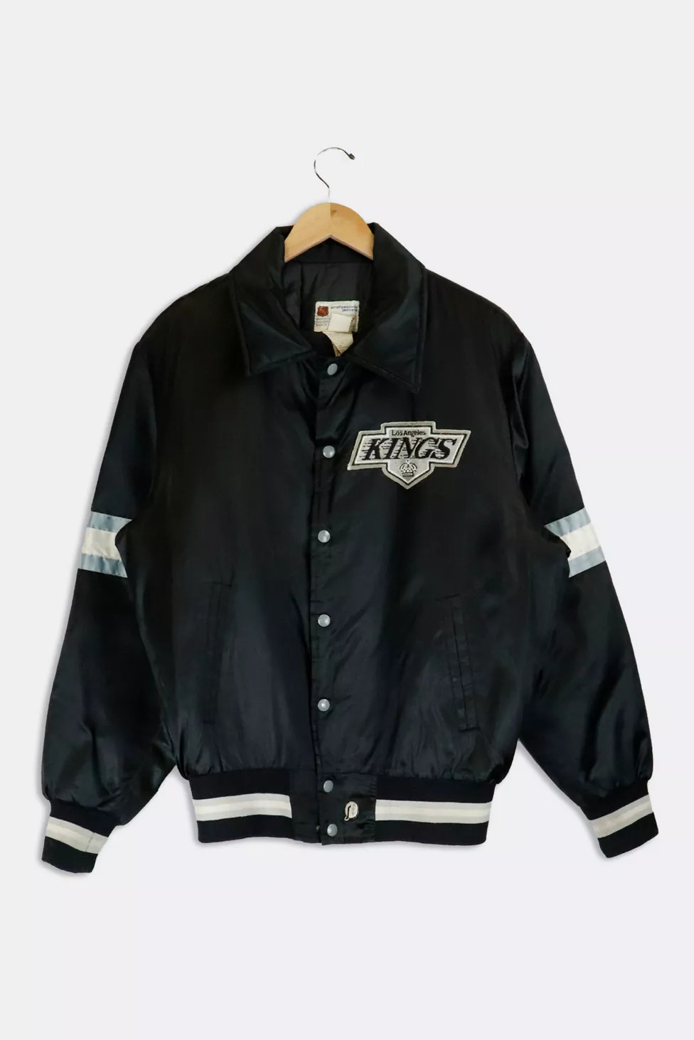 Vintage NHL Los Angeles Kings Satin Bomber Button Up Jacket | Urban Outfitters (US and RoW)