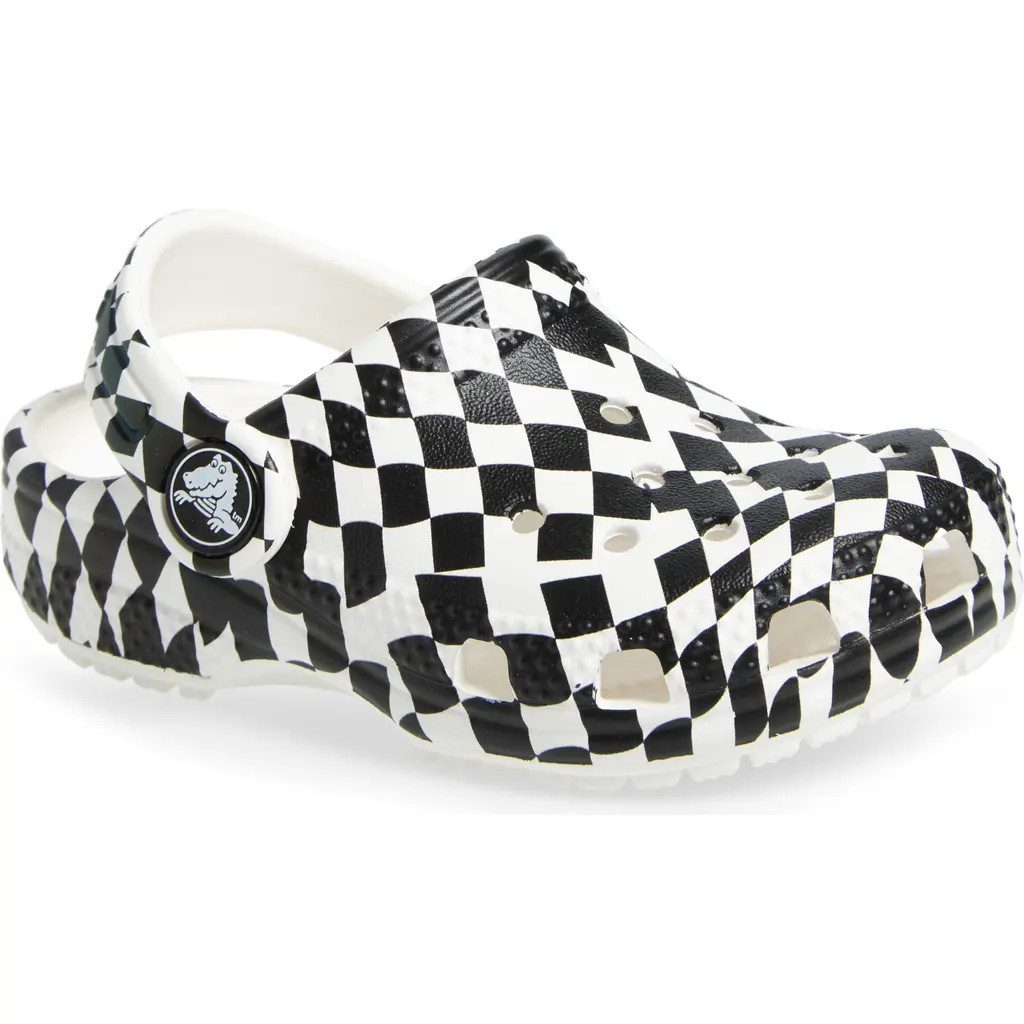 CROCS Kids' Classic Warped Checker Clog in White/Black at Nordstrom Rack, Size 2 M | Nordstrom Rack