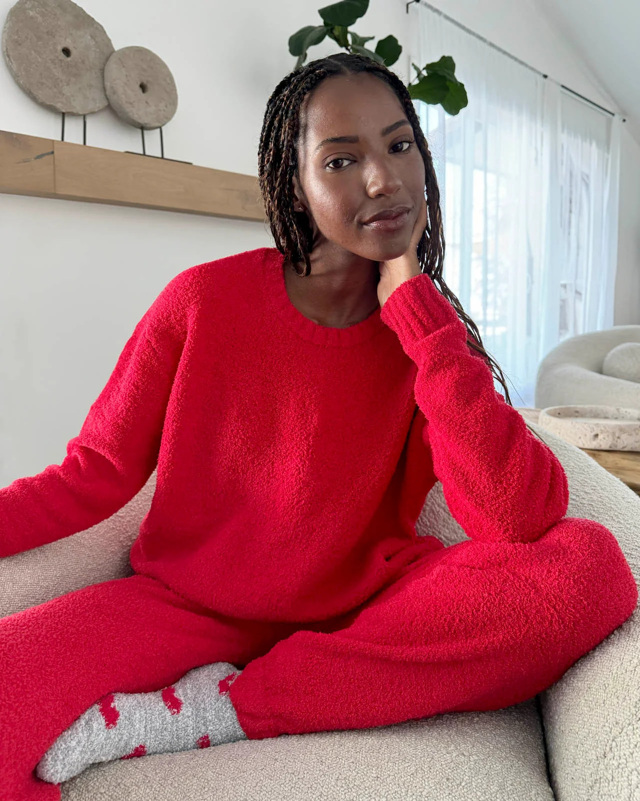 Red Fuzzy Sweater PJ Set | Splendid | Splendid