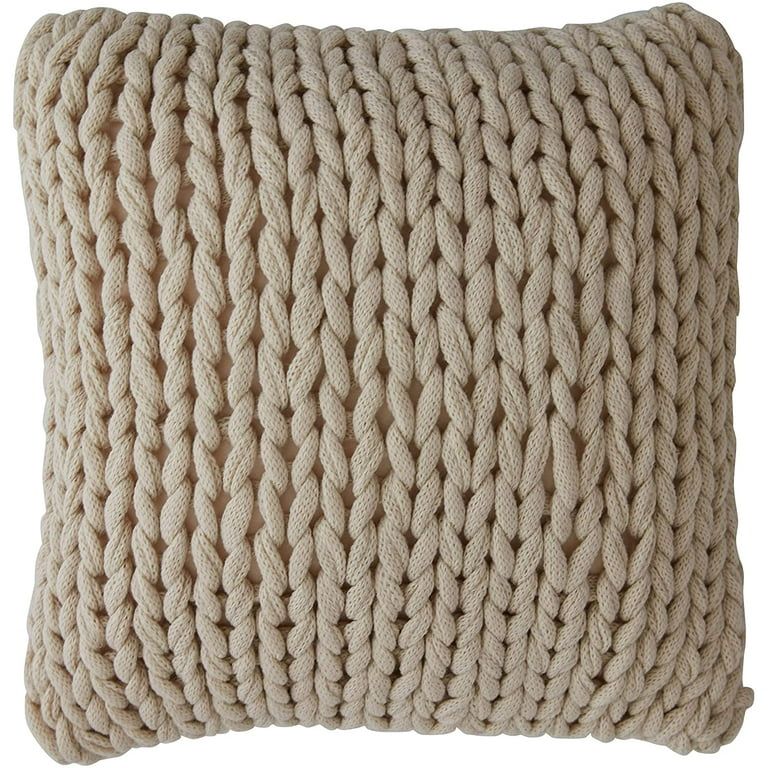 Cheer Collection Chunky Cable Knit 18"x18" Decorative Couch Throw Pillow | Walmart (US)