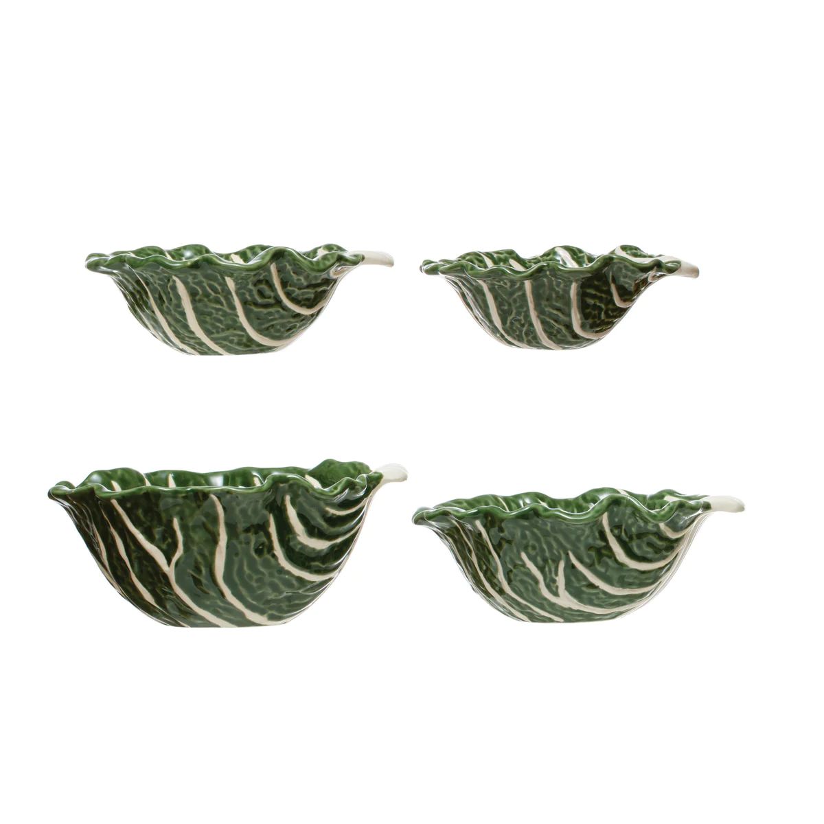 GREEN CABBAGE BOWLS - SET OF 4 | Cooper at Home