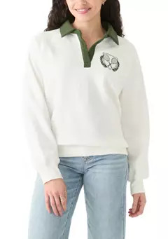 Oak & Trellis Women's Long Sleeve Relaxed Fit Polo Shirt | Belk