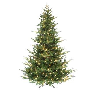 7.5 ft. Pre-Lit Sacramento Fir Artificial Christmas Tree | The Home Depot