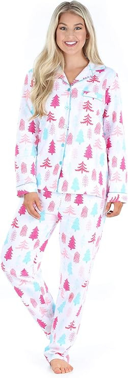 PajamaMania Women’s Cotton Flannel Long Sleeve Pajamas PJ Set | Amazon (US)