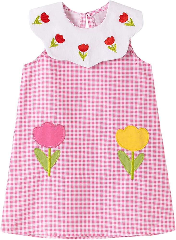 Youlebao Toddler Girls' Sleeveless Dress - Summer Casual with Cartoon Appliques & Embroidery, for... | Amazon (US)