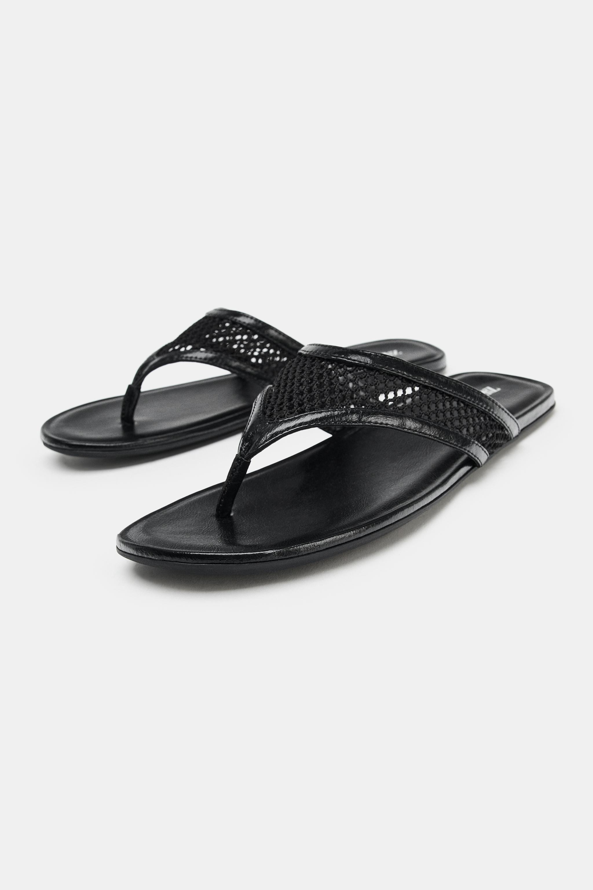 MESH SLIDE SANDALS | Zara Canada