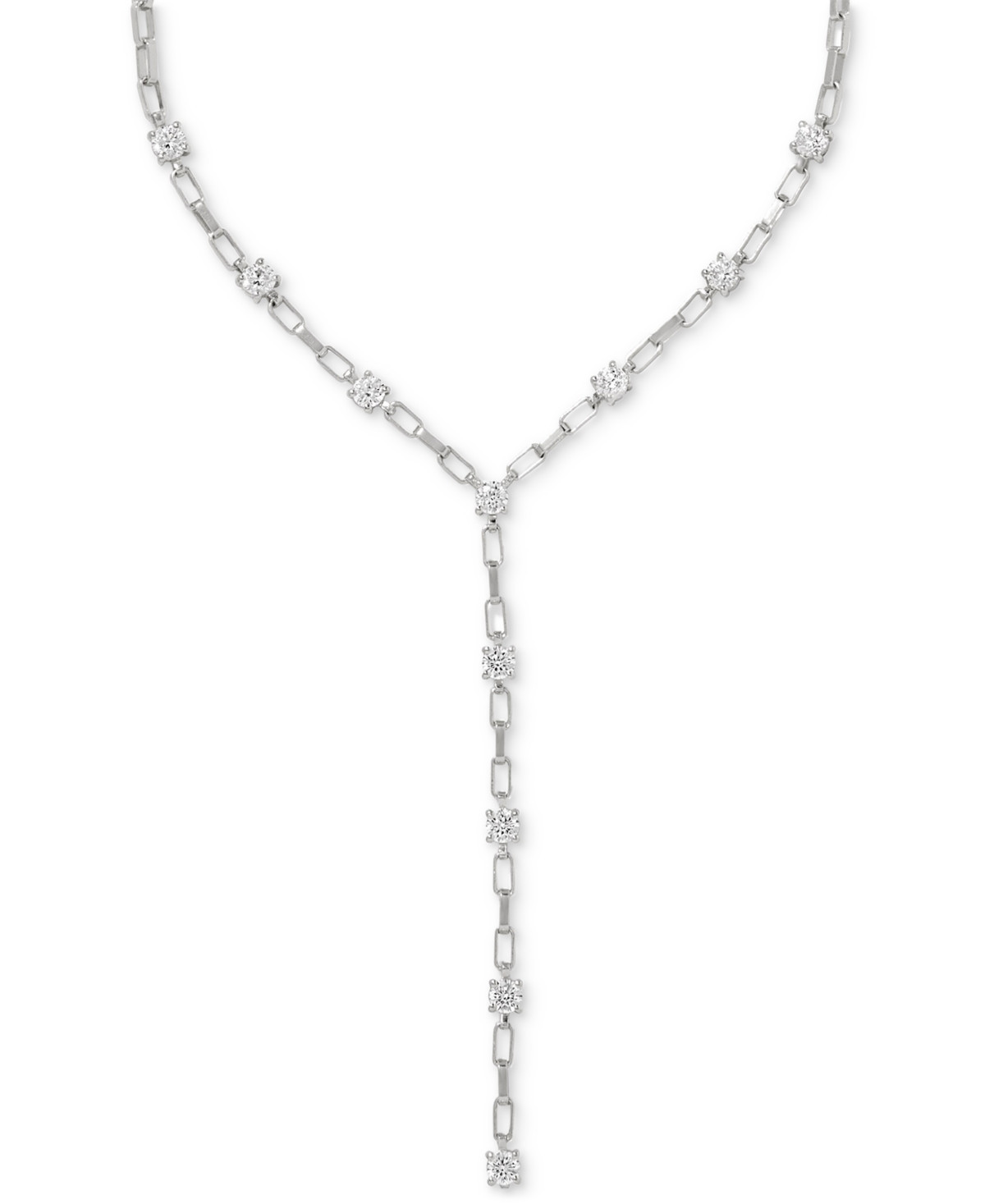 Kendra Scott Lexi Crystal Lariat Necklace, 19" - Rhod White | Macy's