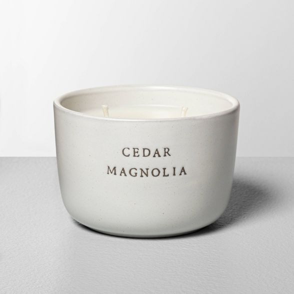 7.4oz Ceramic 2-Wick Candle Cedar Magnolia - Hearth & Hand™ with Magnolia | Target