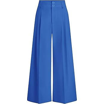 PRETTYGARDEN Womens Spring Wide Leg Palazzo Pants 2026 Trendy Loose Button High Waist Pleated Wor... | Amazon (US)