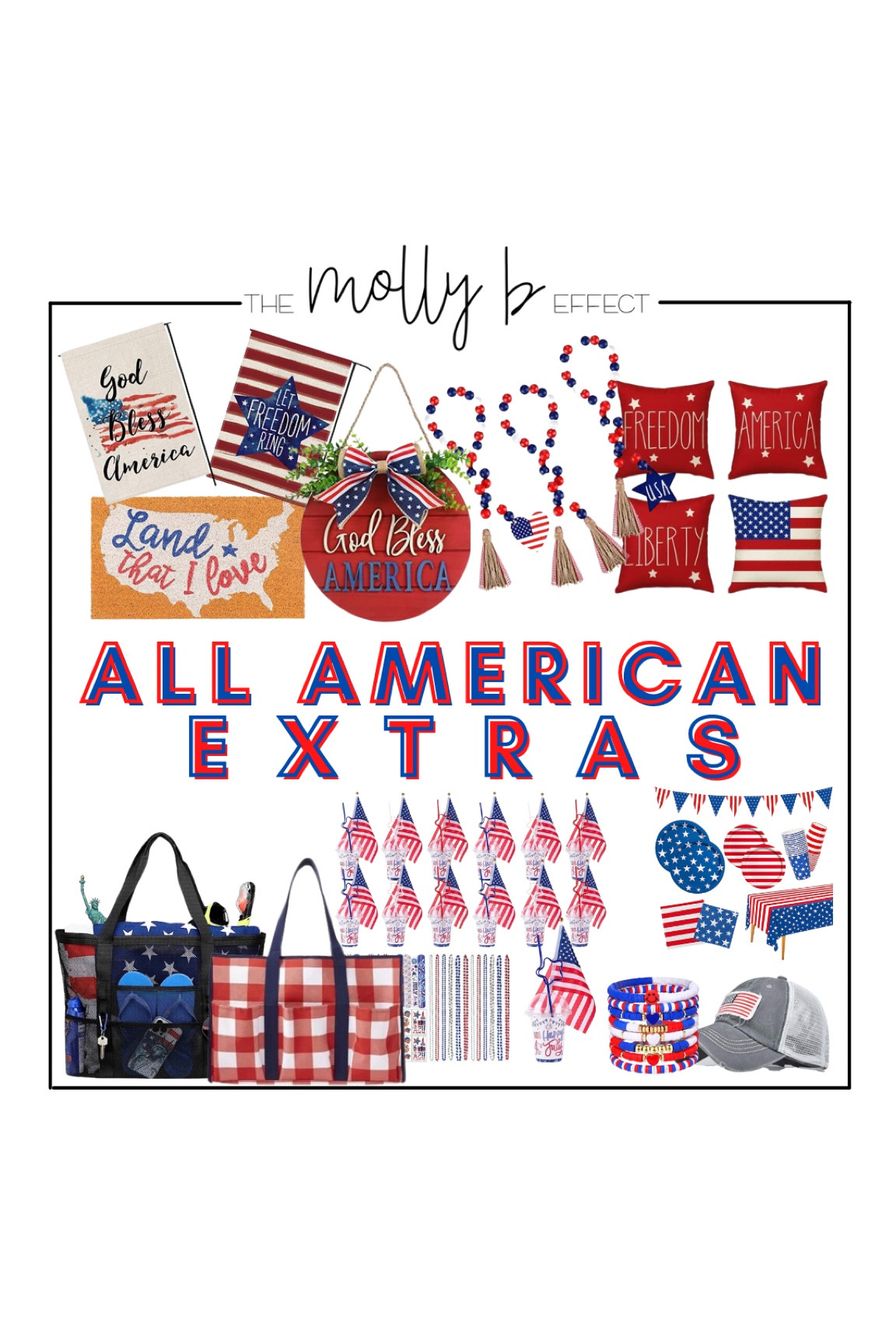 July 4th is coming up but y’all know I love all things red, white, and blue allllll year long! Here are some of my newest decor & party finds 🇺🇸