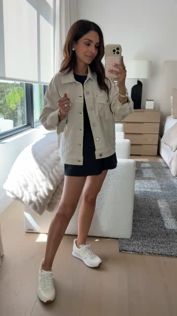 How great is this @Vuori US  denim jacket for spring? I love the fit and fabric! So easy to throw on over a casual set. Paired with my most mom friendly shorts and a tank with a built-in bra. I’m wearing size XS in everything! #vuoripartner

#LTKSeasonal #LTKmomlife #LTKootd