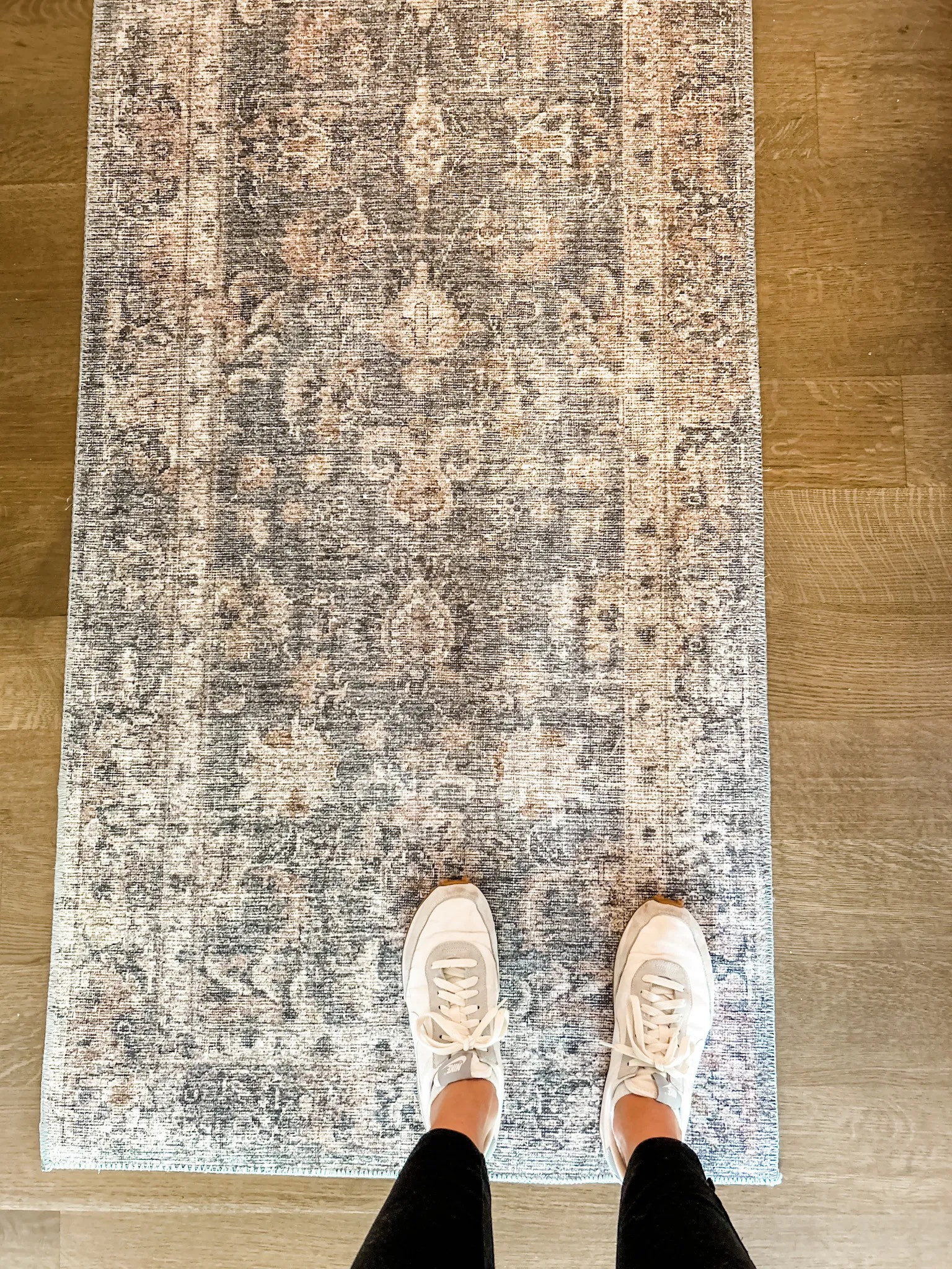 Kitchen runner, kitchen area rug, kitchen rug, Loloi kitchen runner, Loloi rug, Oriental neutral area rug, neutral kitchen runner, Nike sneakers, neutral sneakers, live in pocket joggers, joggers, casual sneakers. Everyday sneakers, black joggers with pockets. 

#LTKFind #LTKhome #LTKunder50