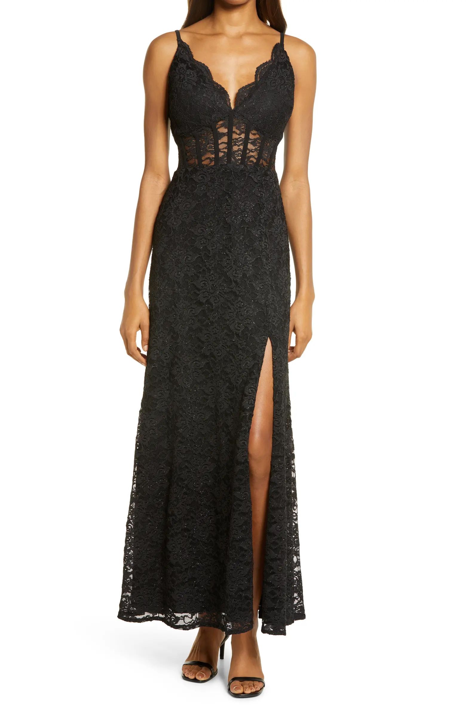Corset Lace Sleeveless Gown | Nordstrom