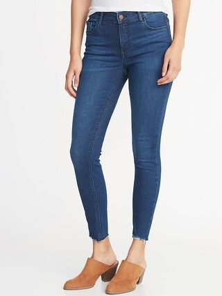 Mid-Rise Built-In Sculpt Rockstar Raw-Hem Super Skinny Jeans for Women | Old Navy US