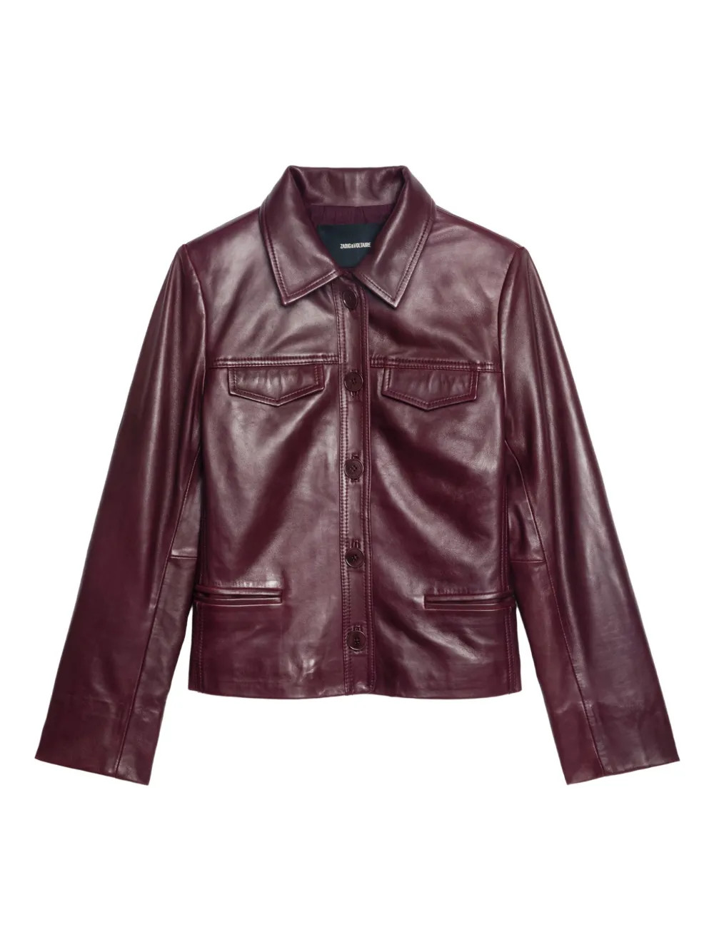 Zadig&Voltaire button-fastening flap-pocket Leather Jacket | Red | FARFETCH UK | Farfetch Global
