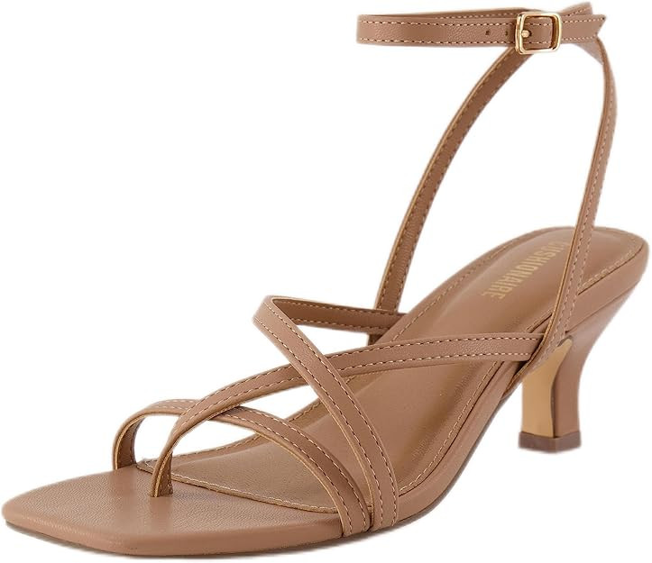 CUSHIONAIRE Women's Kitten heel sandal +Memory Foam and Wide Widths Available | Amazon (US)