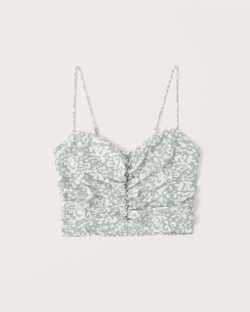 Faux Silk Ruched Cami | Abercrombie & Fitch (US)