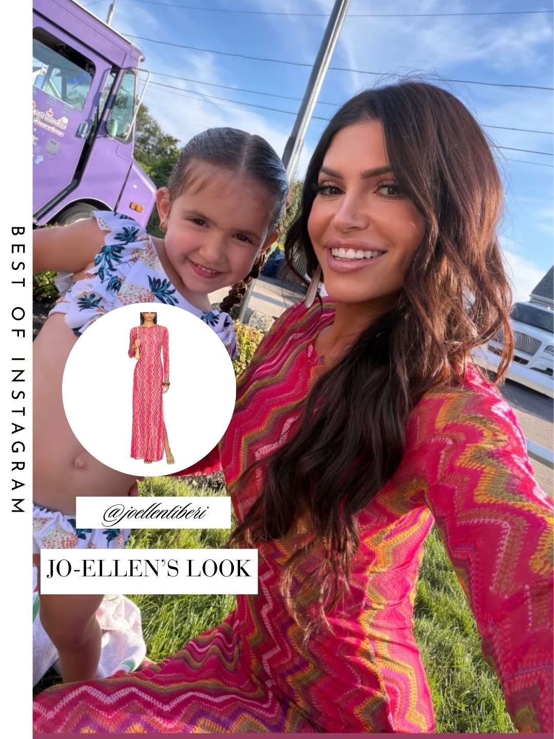 Jo-Ellen Tiberi’s Pink Wave Print Knit Dress 📸 = @joellentiberi
