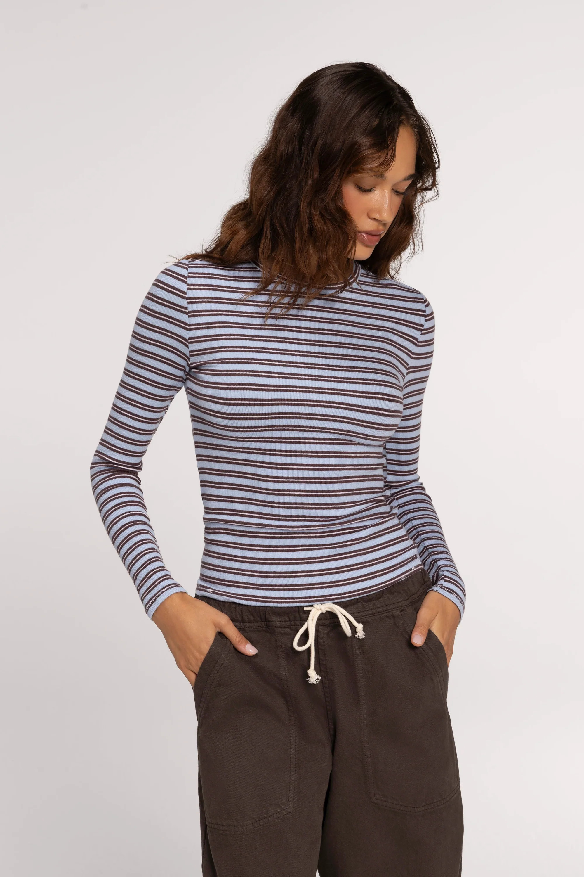 Slinky Rib Long Sleeve Shirt | Women\u2019s Long Sleeve Tops & Fitted Long Sleeve Shirts by nuuds | nuuds