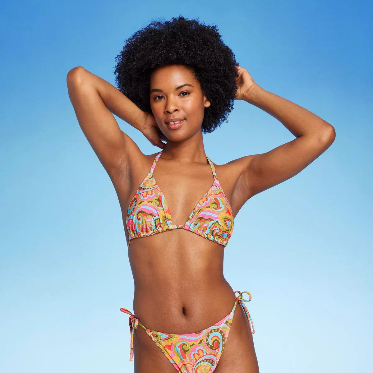 Women's Paisley Print Triangle Bikini Top - Wild Fable™ Multi | Target