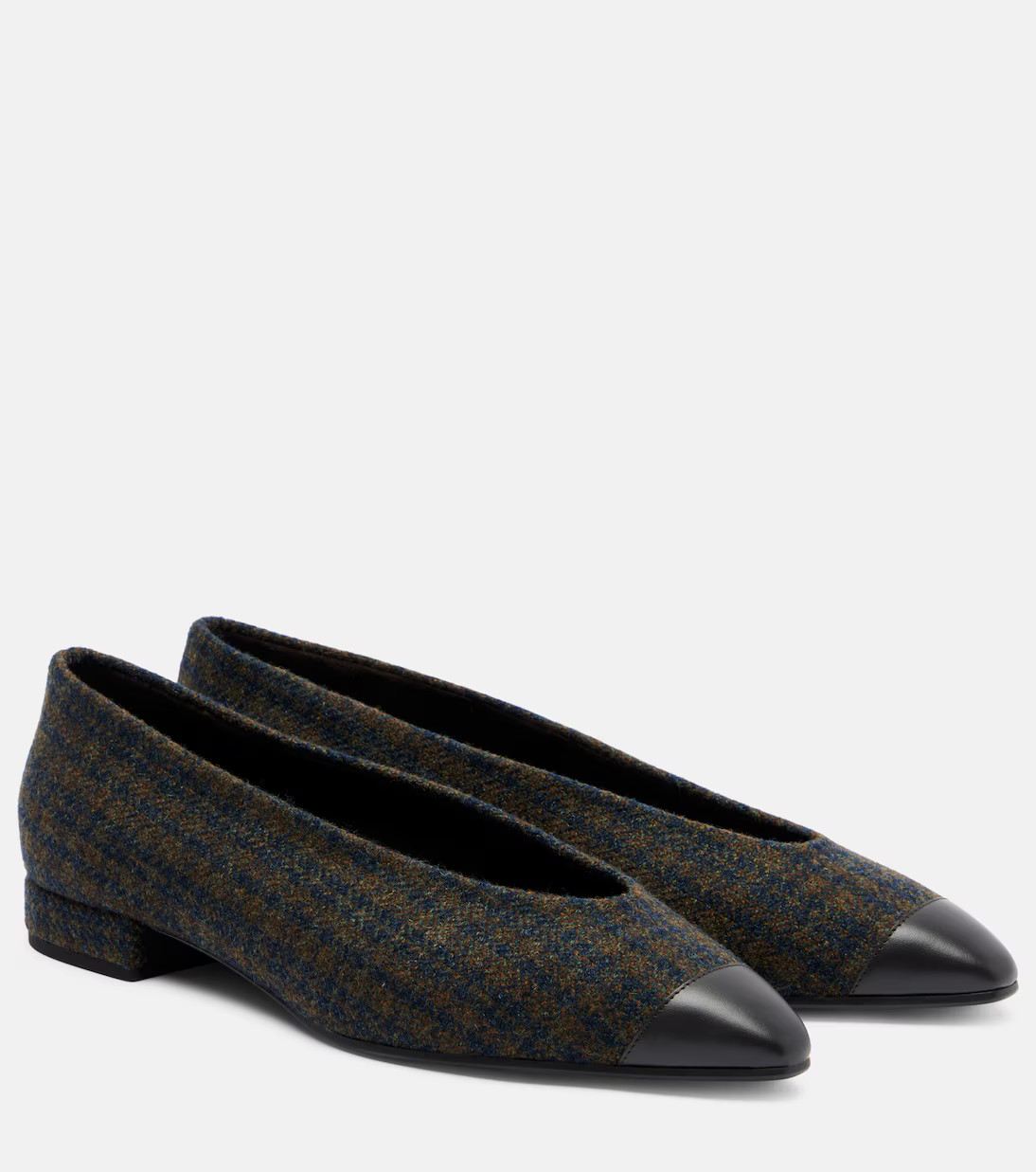 Rebecca leather-trimmed tweed ballet flats | Mytheresa (US/CA)