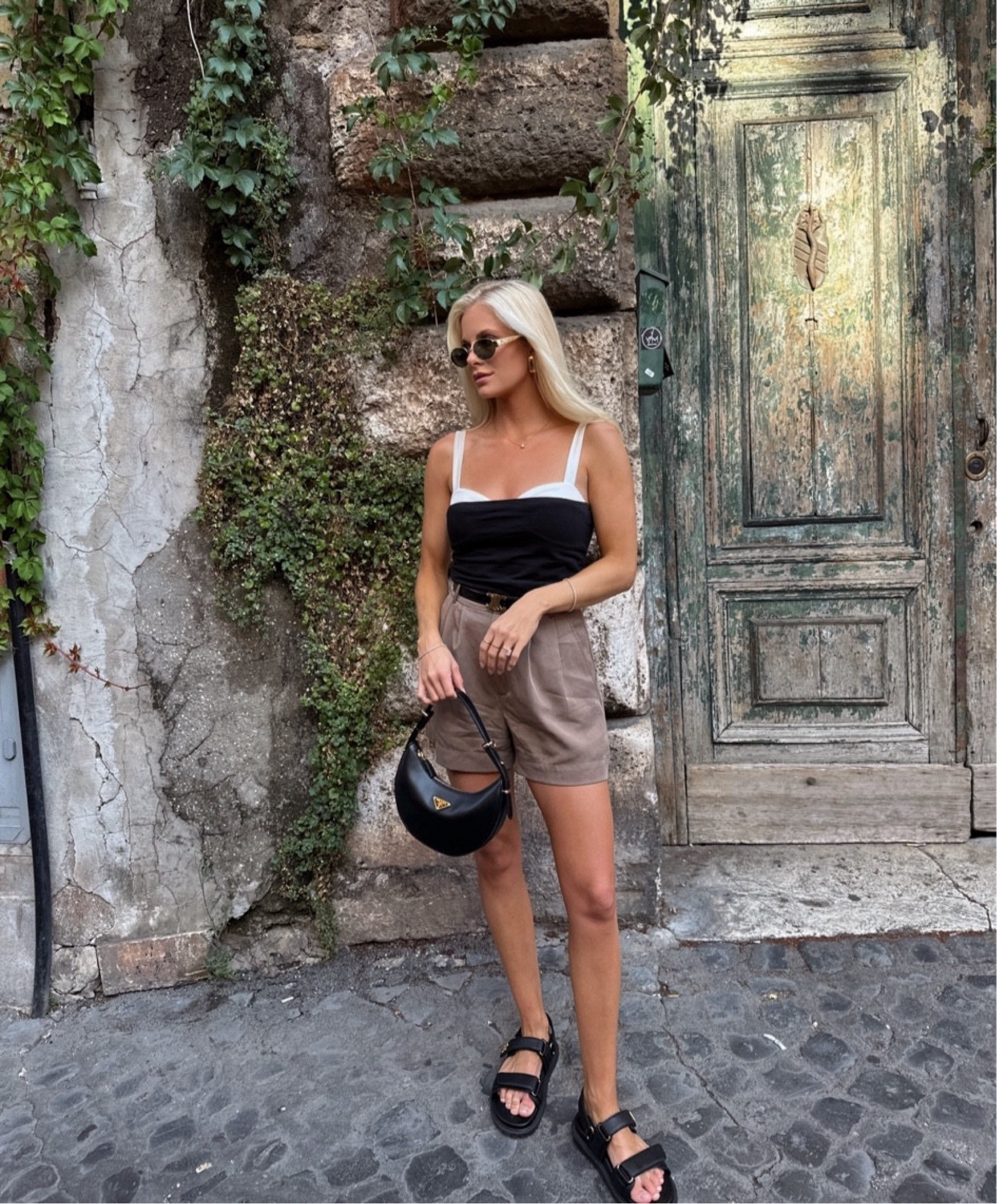 European Vacation Looks!

Dinner outfit in Rome! 4 in shorts and small in top! Love this top- so chic but also stretchy & comfy. Actual shoes are Dior & I can’t link them so I linked similar and actual belt is Celine which I can’t link either so I linked similar! #europeoutfit #italyoutfit #datenightoutfit