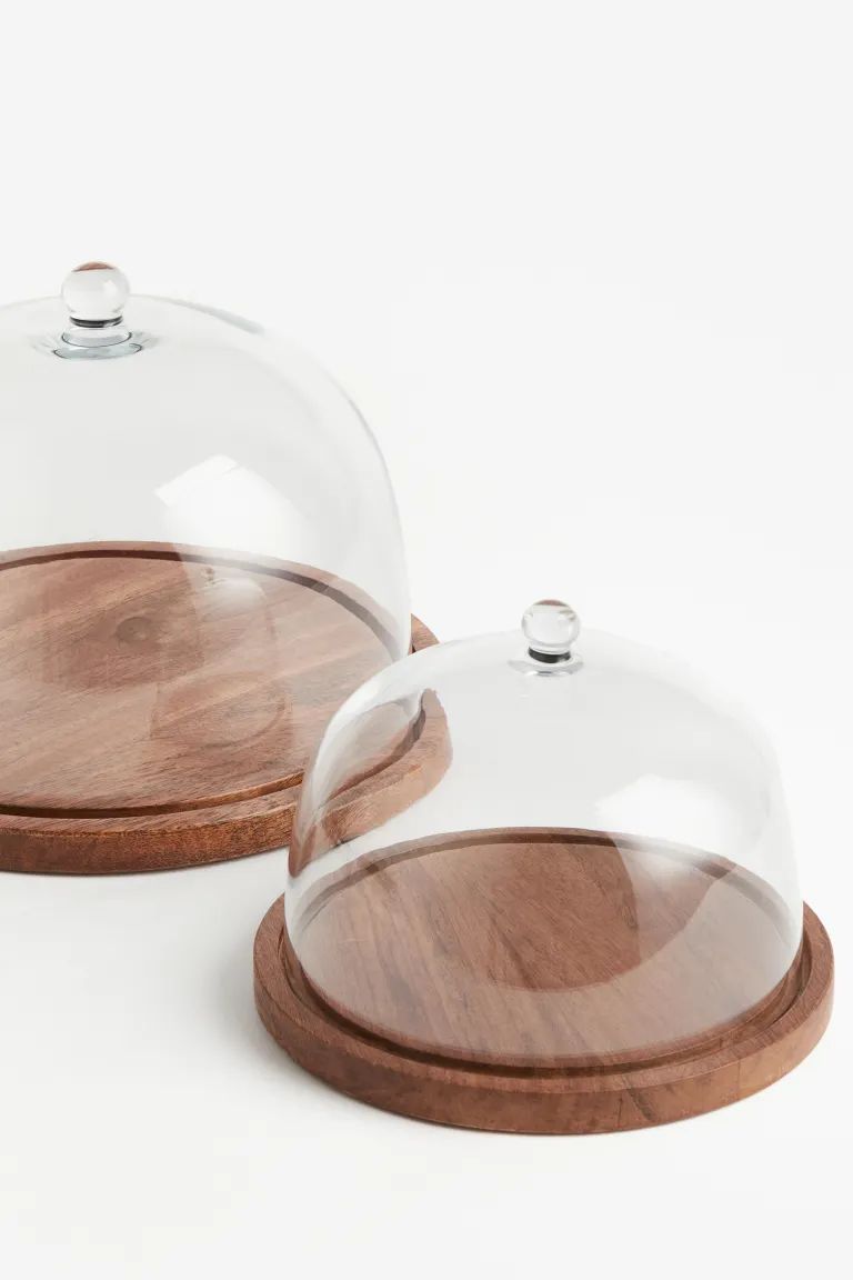 Glass Dome with Wooden Tray - Brown - Home All | H&M US | H&M (US + CA)