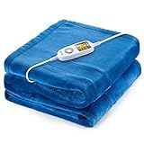iTeknic Heated Blanket Electric Throw, 60"x 50" Flannel Electric Blanket with 10 Heating Levels & 1H | Amazon (US)