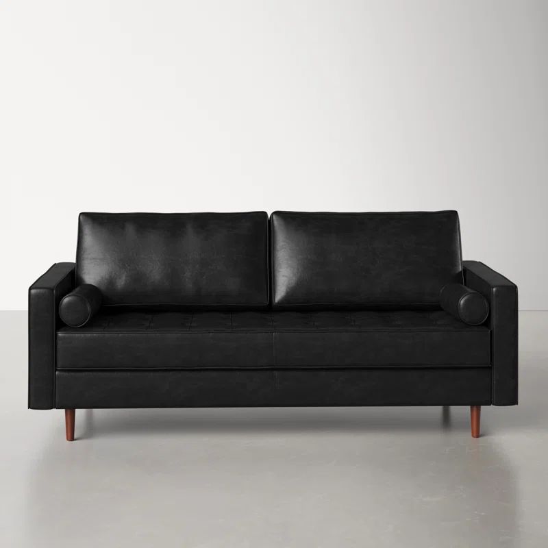 Mirage 84" Genuine Leather Square Arm Sofa | Wayfair Professional