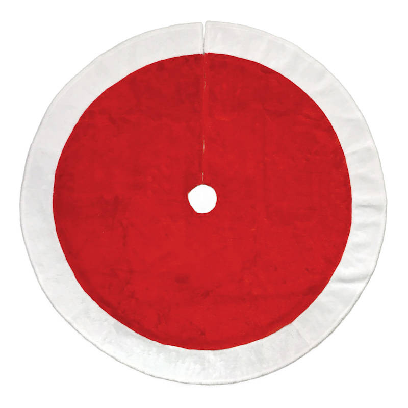 Red Plush Tree Skirt, 48" | At Home
