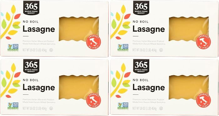 365 by Whole Foods Market, Pasta Lasagne No Boil, 16 Ounce (Pack of 4) | Amazon (US)