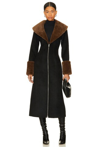 LPA Giovanna Coat in Black & Taupe from Revolve.com | Revolve Clothing (Global)