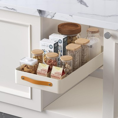 Slide Out Under Sink Cabinet Organizer with Adhesive Stainless Steel Pull Out Shelves, Drainage Tray Rack, and Pull Out Drawers for Kitchen, Bathroom | Target