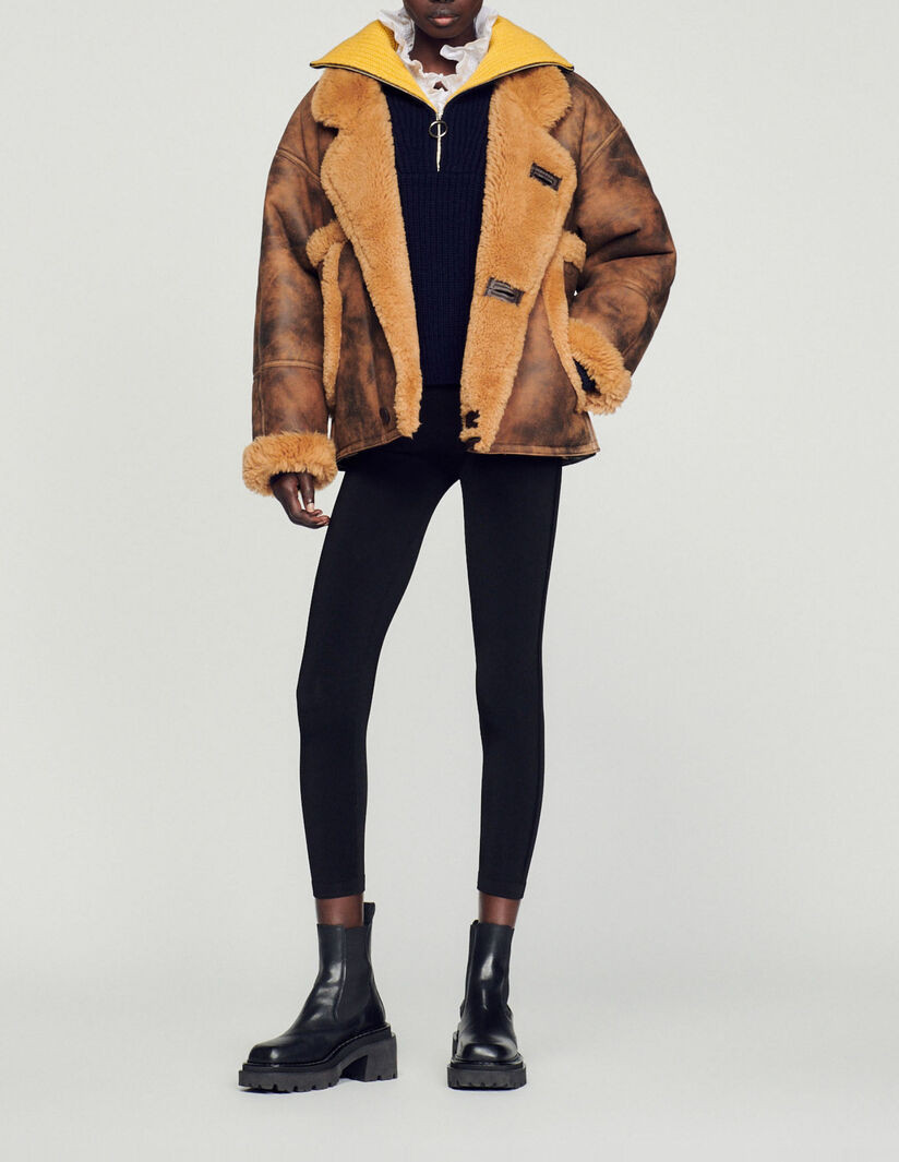 Manteau oversize en peau lainée
	
			
				
					
					
						
							Select a size and Login to ... | Sandro (DE, FR & UK)