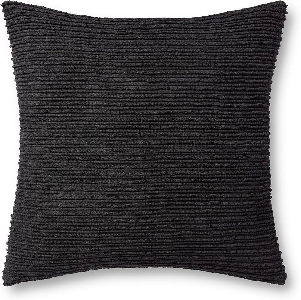Jean Stoffer x Loloi Theodore Collection PJS0014 Black 22'' x 22'' Cover w/Down Pillow | Amazon (US)