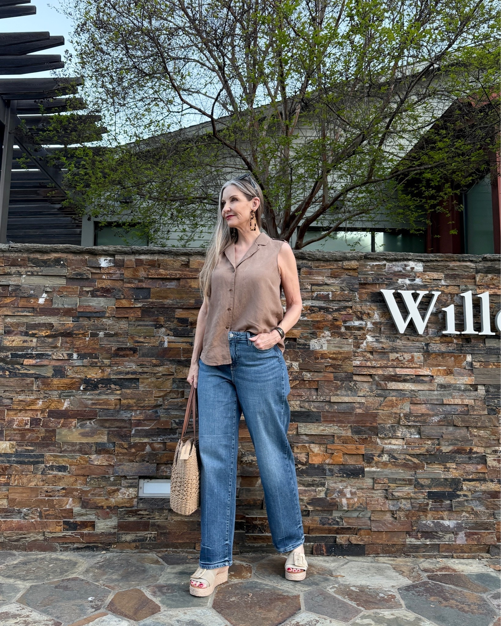 Simple summer style. #linenshirt #comfyjeans #neutrals #strawbag #minimalist #capsulewardrobe

#LTKOver40 #LTKSeasonal #LTKMidsize