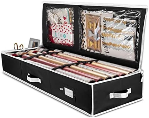 ZOBER Christmas Wrapping Paper Storage Bag - Fits 14 to 20 Standard Rolls Upto 40"- Slim Design Unde | Amazon (US)