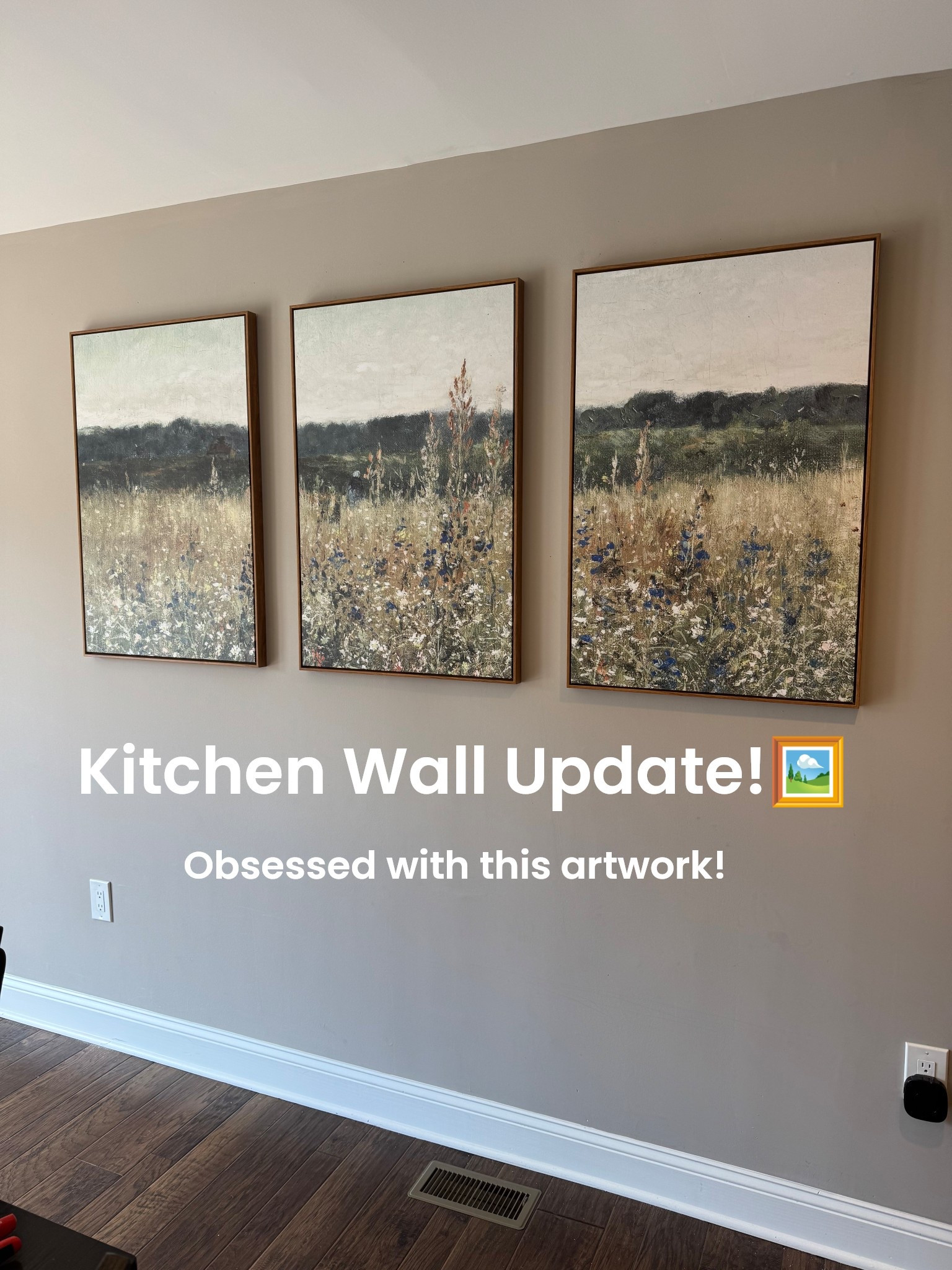 Kitchen Wall Update! I removed my nearly 10 year old gallery wall and replaced them with this beautiful series of paintings.. I’m so obsessed, I feel like I have a whole new kitchen!

kitchen wall decor ideas, gallery wall refresh, kitchen wall update, wildflower wall art, neutral kitchen decor, spring home decor ideas, modern farmhouse kitchen wall, set of 3 prints decor, botanical wall art, cozy kitchen styling, affordable wall decor, minimalist kitchen decor, floral wall prints
#kitchenwalldecor #gallerywallinspo #springhomedecor #wildflowerart #cozykitchen #homedecorideas #neutralhome #farmhousestyle #affordabledecor #homeinspo

#LTKSeasonal #LTKmomlife #LTKHome