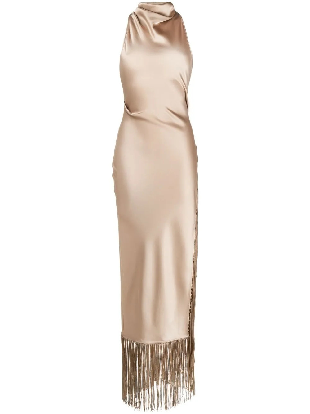 Nanushka high-neck Fringed Evening Dress - Farfetch | Farfetch Global